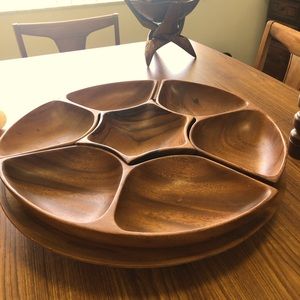Wood Lazy Susan Mid-Century Modern
